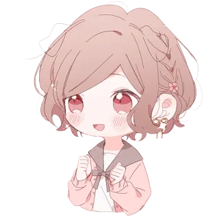 😳 Garota anime, Chibi, Fofo, Desenho animado, Rosa, Kawaii whatsapp sticker