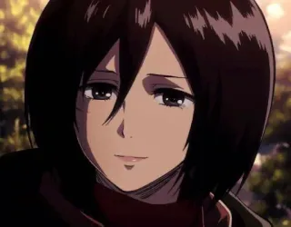 😌 Mikasa Ackerman Attack on Titan Anime, Dessin animé, Personnage, Mikasa Ackerman, L'Attaque des Titans telegram sticker