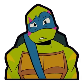 😧 Leonardo Teenage Mutant Ninja Turtles นินจา, เต่า, การ์ตูน, เลโอนาร์โด, TMNT telegram sticker