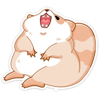 😲 แฮมสเตอร์, น่ารัก, สัตว์, สัตว์ฟันแทะ, มีความสุข, อ้วน whatsapp sticker