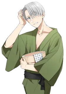 😁 Anime, Yukata, Personaje, Sonriendo, Masculino telegram sticker