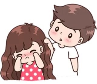 😔 Dessin animé, Couple, Amour, Relation, Mignon, Émotionnel telegram sticker