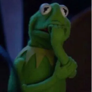 😯 Kermit rana gustavo, muppet, meme, pensativo telegram sticker