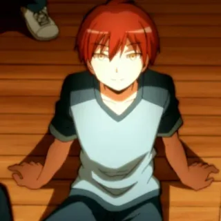 🙂 Karma Akabane Assassination Classroom Anime, Mangá, Karma Akabane, Assassination Classroom, cabelo ruivo, adolescente telegram sticker
