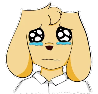 😭 chorando, triste, desenho animado, cachorro, lágrimas, emocional telegram sticker