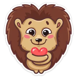 💚 hedgehog, animal, cute, heart, cartoon telegram sticker