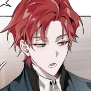 🥢 Anime, Manga, Pelo rojo, Personaje, Arte telegram sticker