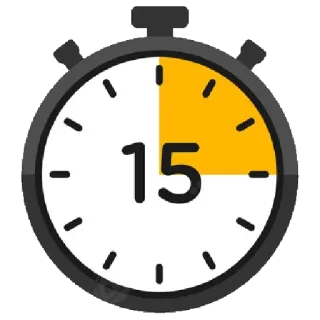 ⏱ 15 timer, clock, 15, time, minutes telegram sticker