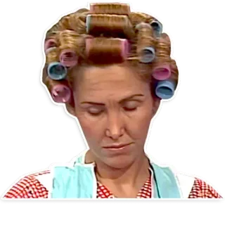 😔 bobes, vintage, dona de casa, retrô, cabelo whatsapp sticker