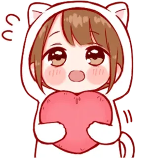 🥺 dễ thương, anime, kawaii, trái tim, hoạt hình, cô gái, nhãn dán telegram sticker