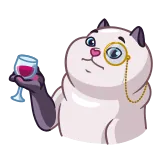 🧐 mèo, kính một tròng, rượu vang, sang trọng, thanh lịch whatsapp sticker
