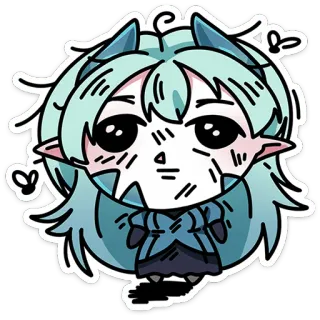 😐 アニメ, ちび, カートゥーン, エルフ, かわいい, カワイイ, キャラクター telegram sticker