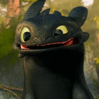 📍 Toothless How to Train Your Dragon Drache, schwarz, Tier, niedlich, Cartoon telegram sticker