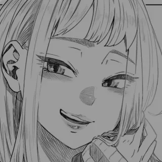 🖤 Anime, Manga, Ragazza, Ritratto, Cartone animato, Schizzo telegram sticker