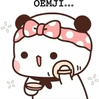 😀 DEMAKKK süß, Cartoon, Panda, Makeup, Schleife, Kosmetik telegram sticker