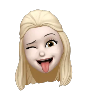 🚹 絵文字, ブロンド, ウィンク, 舌, 顔, ポートレート, 女性 whatsapp sticker