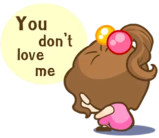👤 You don't love me hoạt hình, buồn, cô gái, cảm xúc, cô đơn, không được yêu telegram sticker