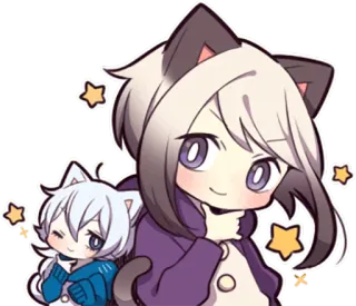 😋 chat, animé, mignon, kawaii, autocollant, dessin animé, manga whatsapp sticker