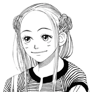 😌 Manga, Anime, Ragazza, Ritratto, Illustrazione, Personaggio telegram sticker
