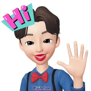 👋 Hi saludo, dibujo animado, personaje, hola, saludando telegram sticker