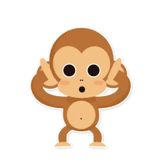 🙉 monyet, binatang, kartun, lucu, imut, stiker telegram sticker