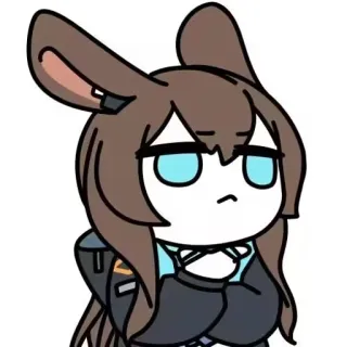 🤔 Anime, Chibi, Cartoon, Konijnenoren, Schattig telegram sticker