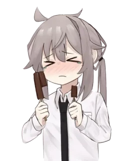 😖 anime, manga, popsicle, cute, blush, boy telegram sticker