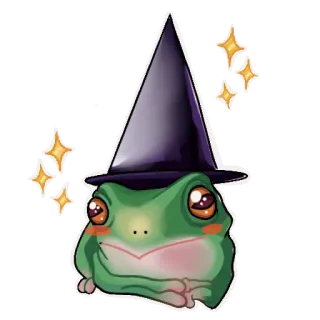 ✨ frog, witch, hat, magic, cute telegram sticker