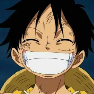 😸 Luffy One Piece Anime, One Piece, Luffy, Kreskówka, Uśmiech, Szczęśliwy telegram sticker