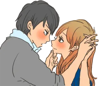 ❤️ 애니메이션, 커플, 로맨스, 만화, 관계, 사랑, 애정 telegram sticker