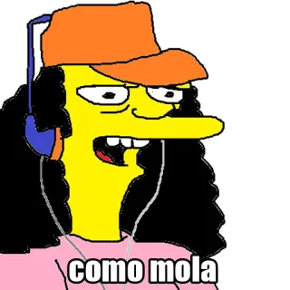 🆒 como mola Dessin animé, Personnage, Dessin, Casque audio, Espagnol telegram sticker