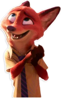 😄 Nick Wilde Zootopia fox, animal, character, cartoon, smile, zootopia, disney telegram sticker
