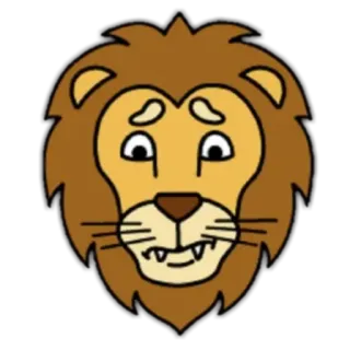 🦁 lion, animal, dessin animé, mascotte, illustration whatsapp sticker