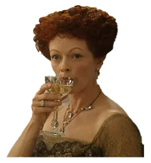 🥂 mulher, bebendo, vinho, elegante, cabelo ruivo telegram sticker