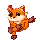 💃 fuchs, tier, cartoon, niedlich, aufkleber telegram sticker