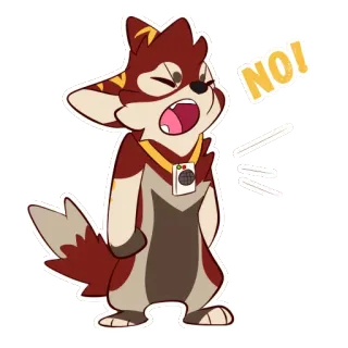😡 NO! Dibujos animados, Animal, Protesta, Rechazo, Enojado, Gritando telegram sticker