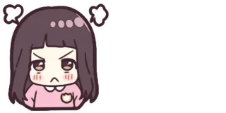 ❤️ en colère, agacé, frustré, contrarié, dessin animé, personnage telegram sticker