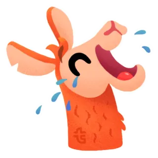 😂 llama, tertawa, menangis, binatang, kartun, lucu, imut telegram sticker