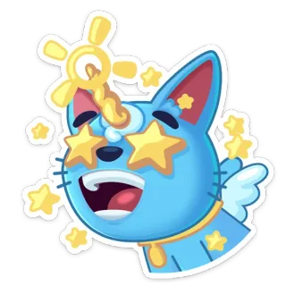🤩 猫, 星, 可愛い, 奇抜, 漫画 telegram sticker