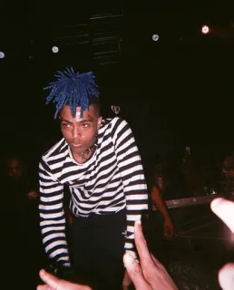 🖤 xxxtentacion, rapper, music, performer, blue hair, singer, artist telegram sticker