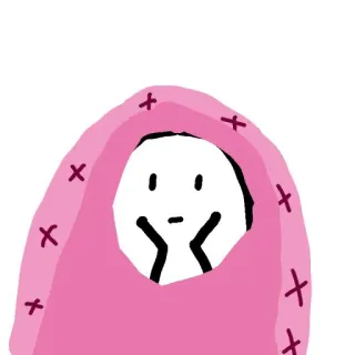 🌱 막대기 인간, 분홍 담요, 만화, 미니멀 telegram sticker