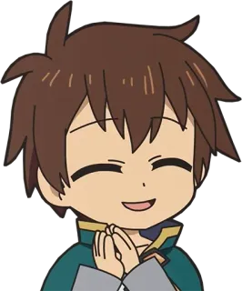 😊 Kazuma Konosuba Anime, Kazuma, Konosuba, Personagem, Mangá, Feliz telegram sticker