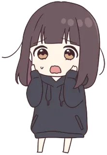 😦 Аниме, Девушка, Милая, В шоке, Удивлена, Обеспокоена telegram sticker