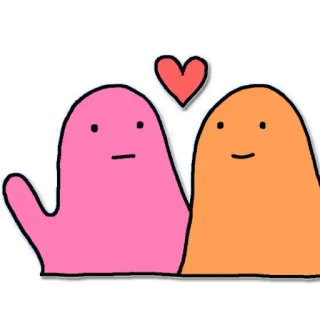 💘 ブロブ, 愛, ハート, ピンク, オレンジ, かわいい, 漫画 telegram sticker
