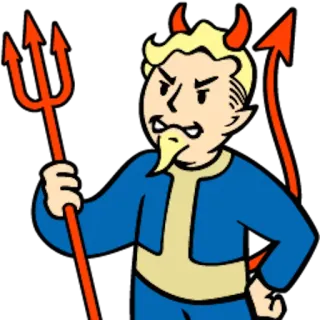 👆 Vault Boy Fallout Fallout, Teufel, Vault Boy, Spiel, Aufkleber telegram sticker