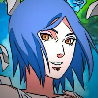 💜 Konan Naruto Konan, Naruto, anime, manga, character, blue hair telegram sticker