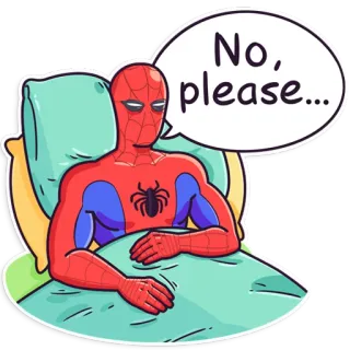 🤒 Spider-Man No, please... Spiderman, Comic, Superheld, Traurig, Bett whatsapp sticker