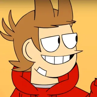 😏 Tord Eddsworld การ์ตูน, แอนิเมชั่น, ตัวละคร, สีแดง, ยิ้ม whatsapp sticker