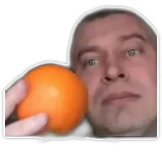 🍊 hombre, naranja, fruta, persona, cara, comida telegram sticker