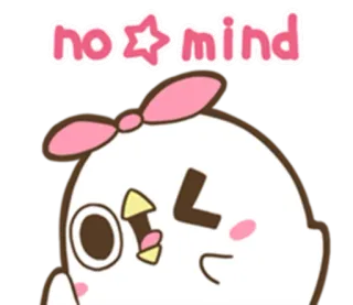 😜 no mind 귀여운, 만화, 닭, 스티커, 리본, 카와이, 윙크 telegram sticker